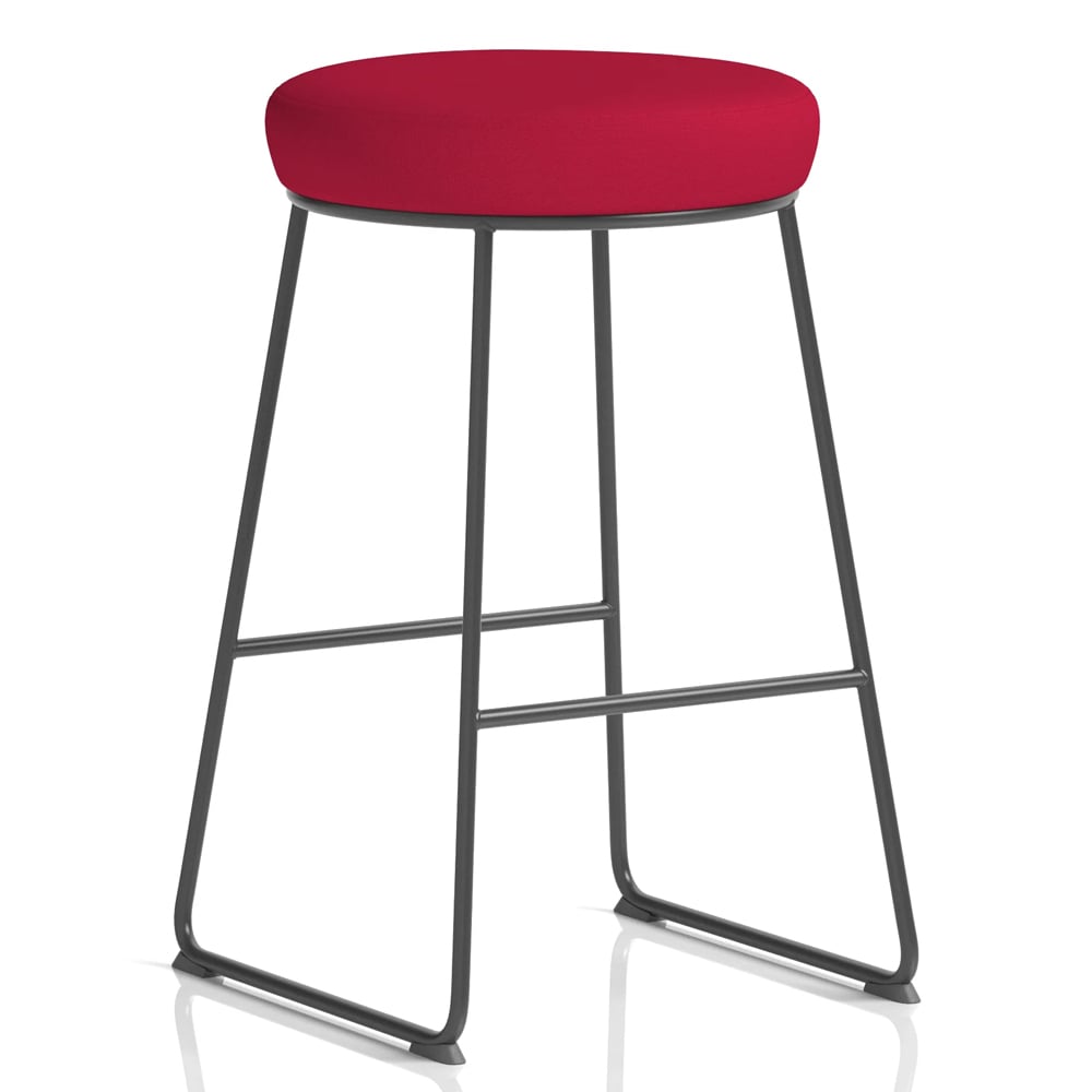Teaneck Fabric Stool With Metal Frame In Bergamot Cherry