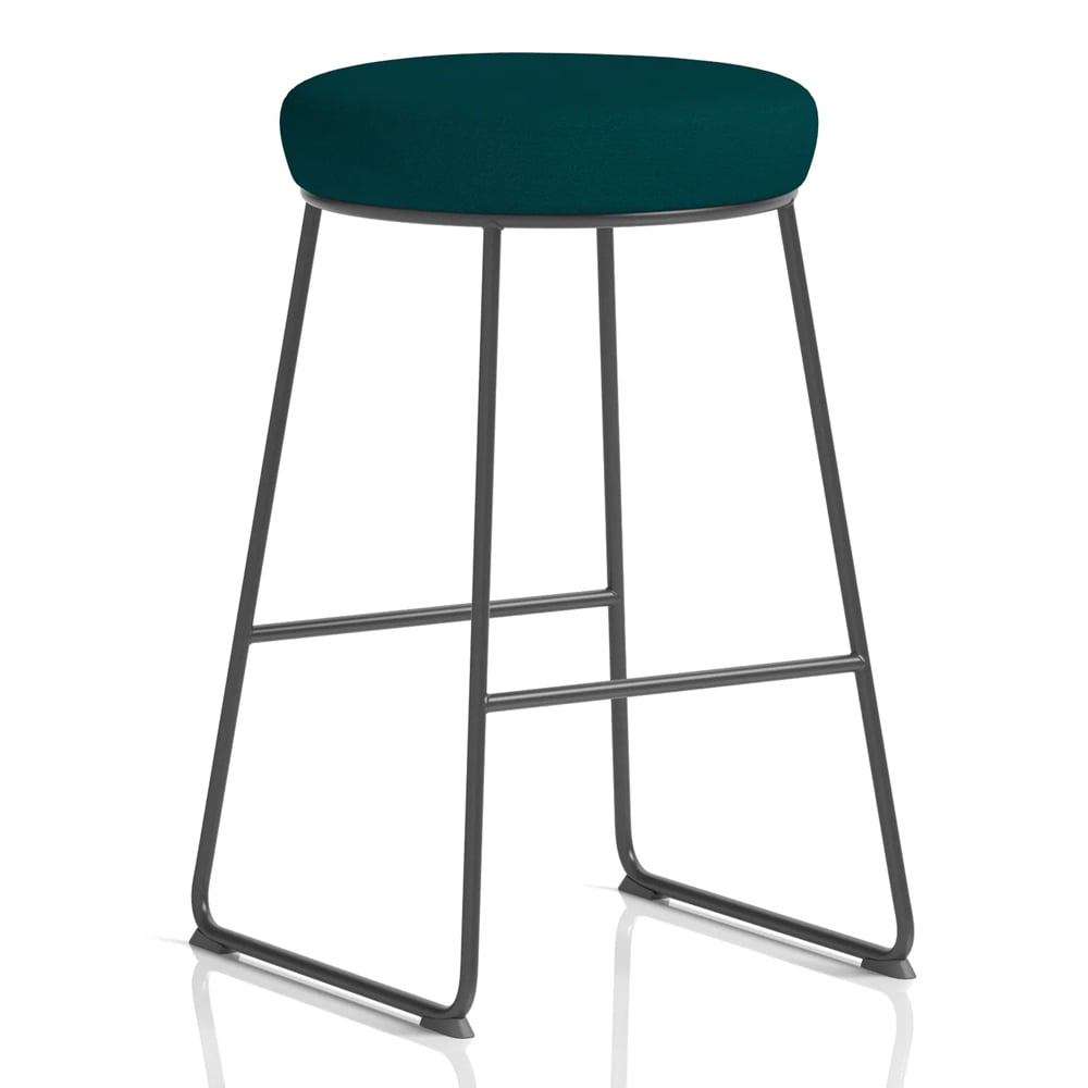 Teaneck Fabric Stool With Metal Frame In Maringa Teal