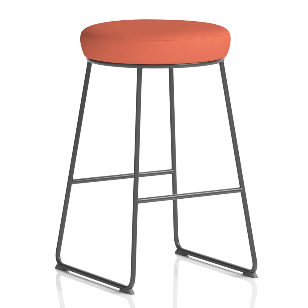 Teaneck Fabric Stool With Metal Frame In Quest Crab