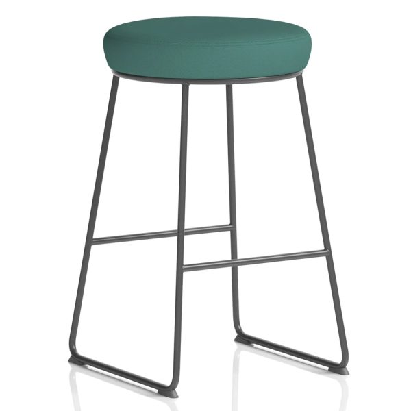 Teaneck Fabric Stool With Metal Frame In Quest Kelp | Bed Sava