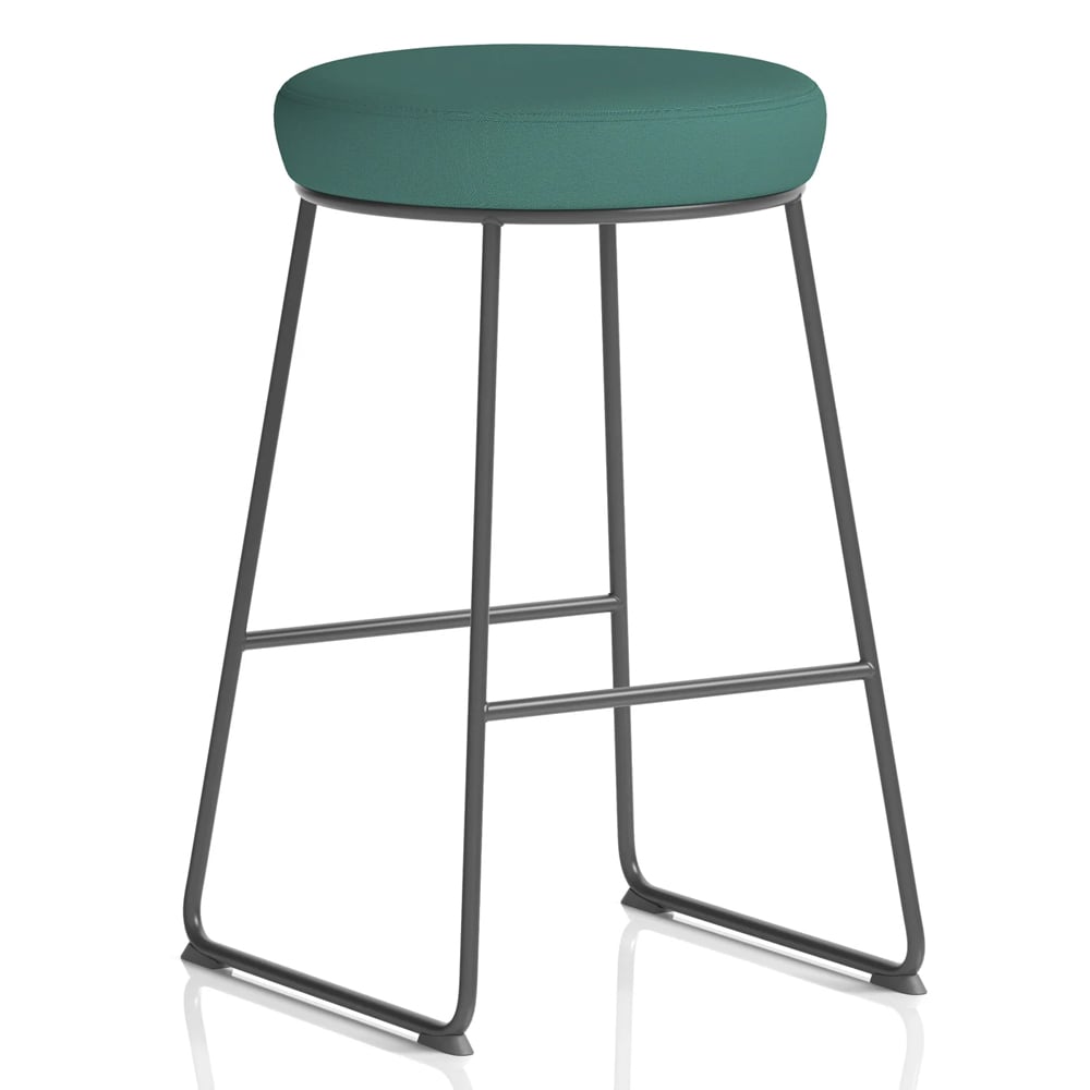 Teaneck Fabric Stool With Metal Frame In Quest Kelp