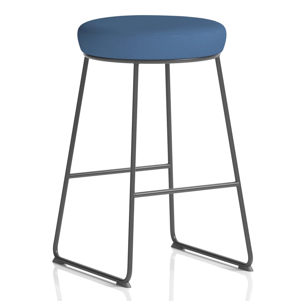 Teaneck Fabric Stool With Metal Frame In Quest Limpet