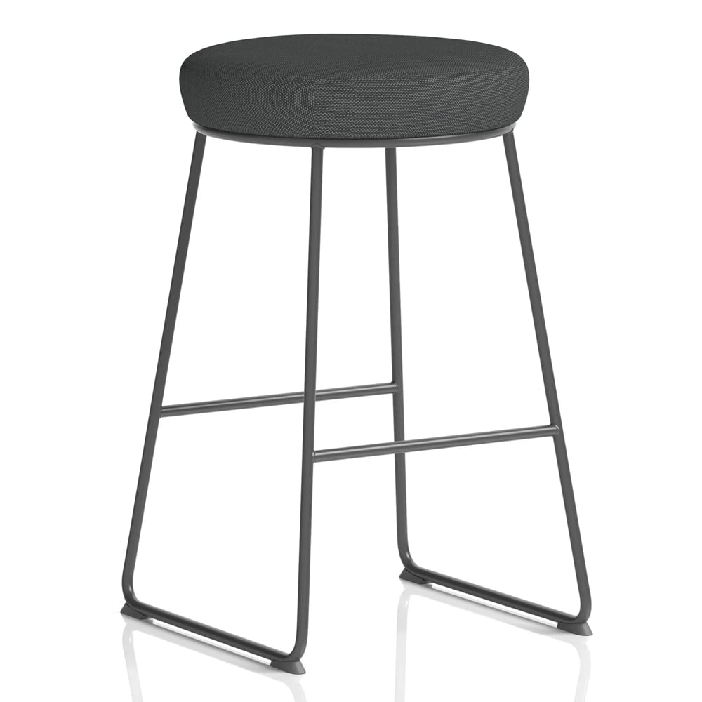 Teaneck Fabric Stool With Metal Frame In Quest Mussel