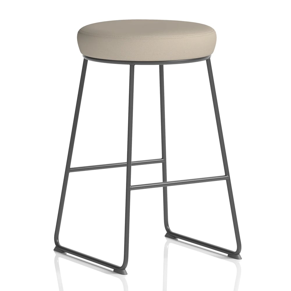 Teaneck Fabric Stool With Metal Frame In Quest Salt