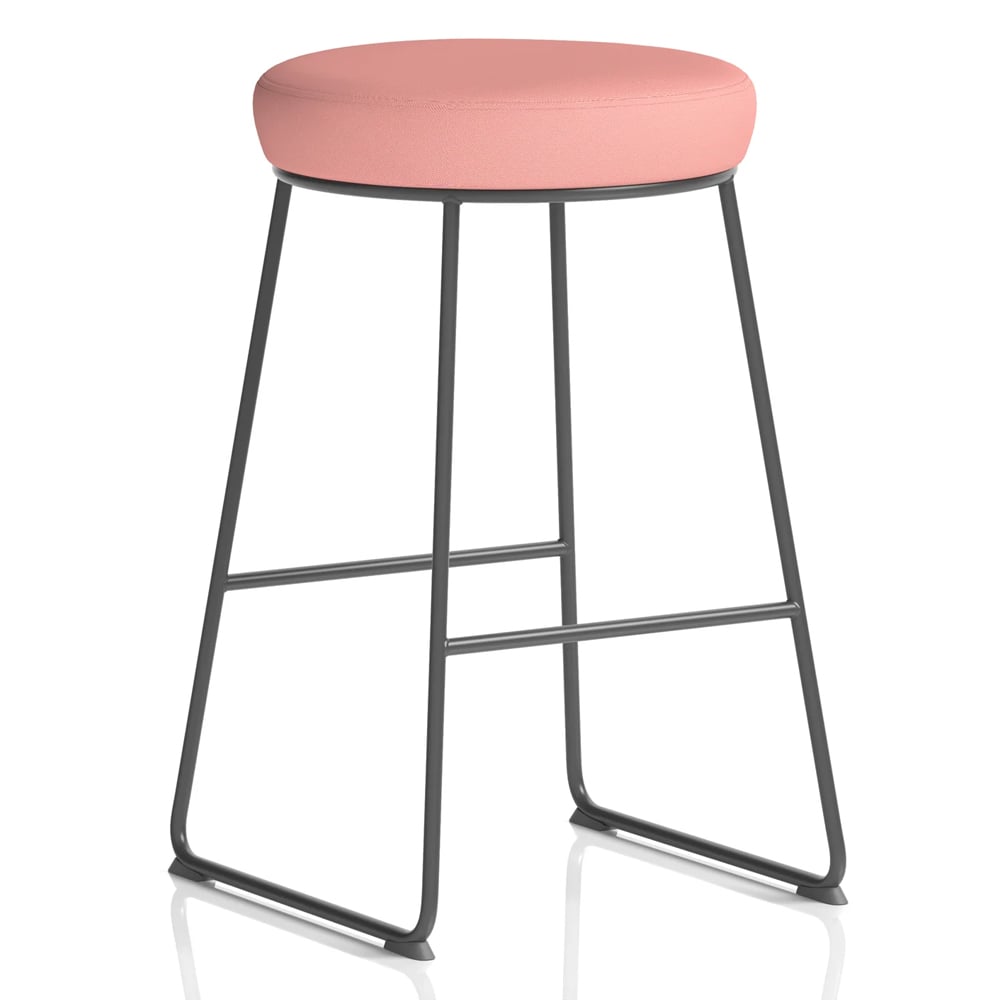 Teaneck Fabric Stool With Metal Frame In Quest Shrimp