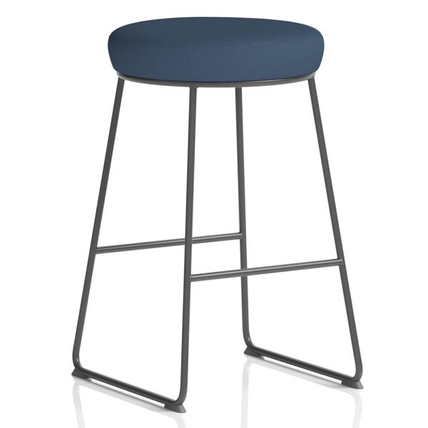 Teaneck Fabric Stool With Metal Frame In Quest Whelk | Bed Sava