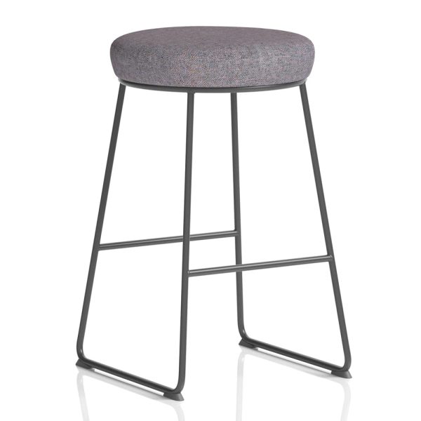 Teaneck Fabric Stool With Metal Frame In Rivet Fuse | Bed Sava