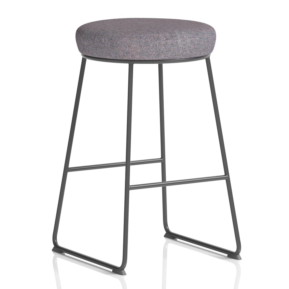 Teaneck Fabric Stool With Metal Frame In Rivet Fuse