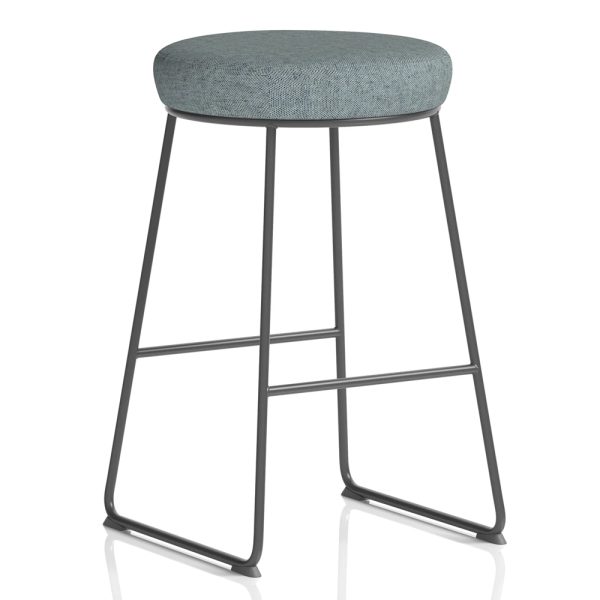 Teaneck Fabric Stool With Metal Frame In Rivet Tensile | Bed Sava