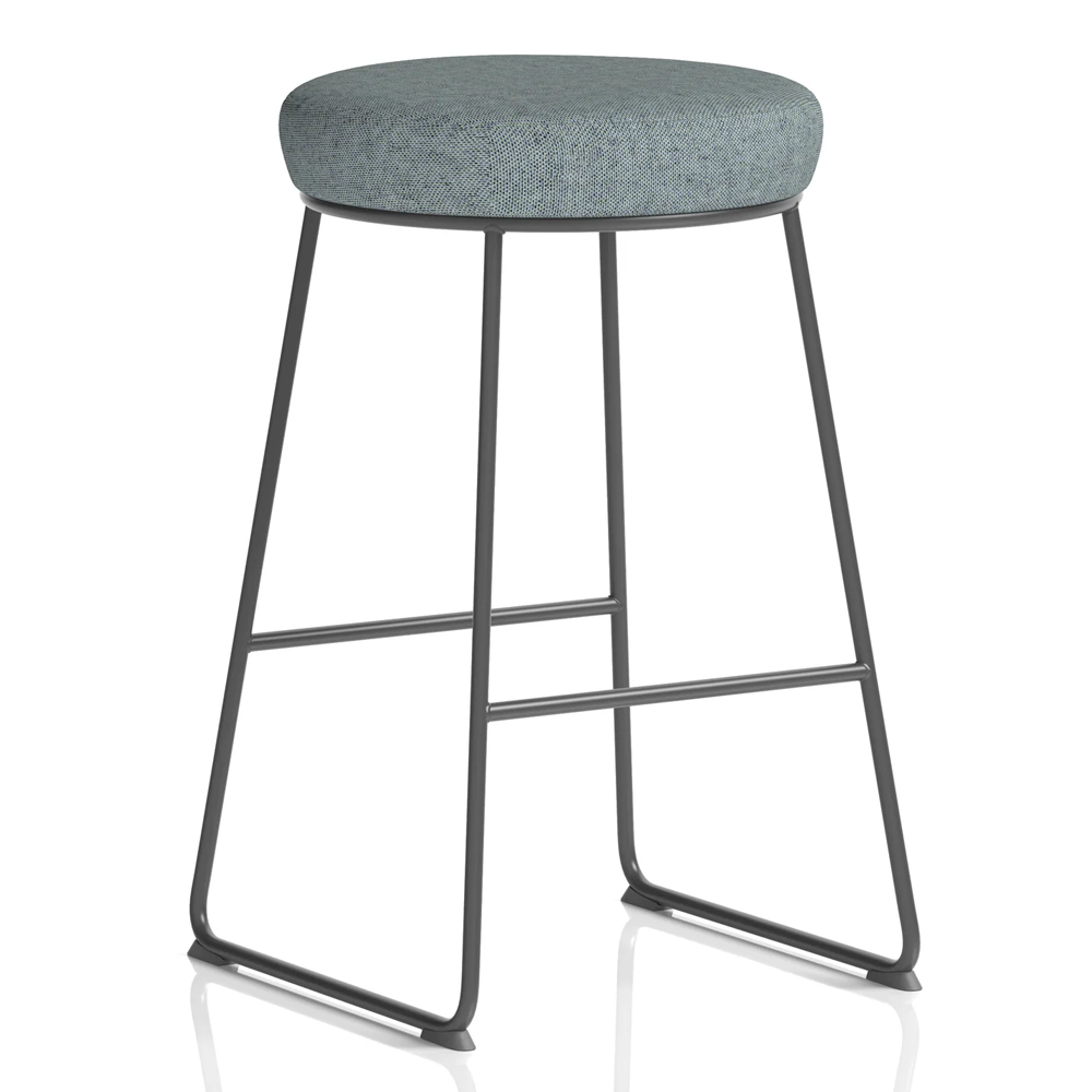Teaneck Fabric Stool With Metal Frame In Rivet Tensile