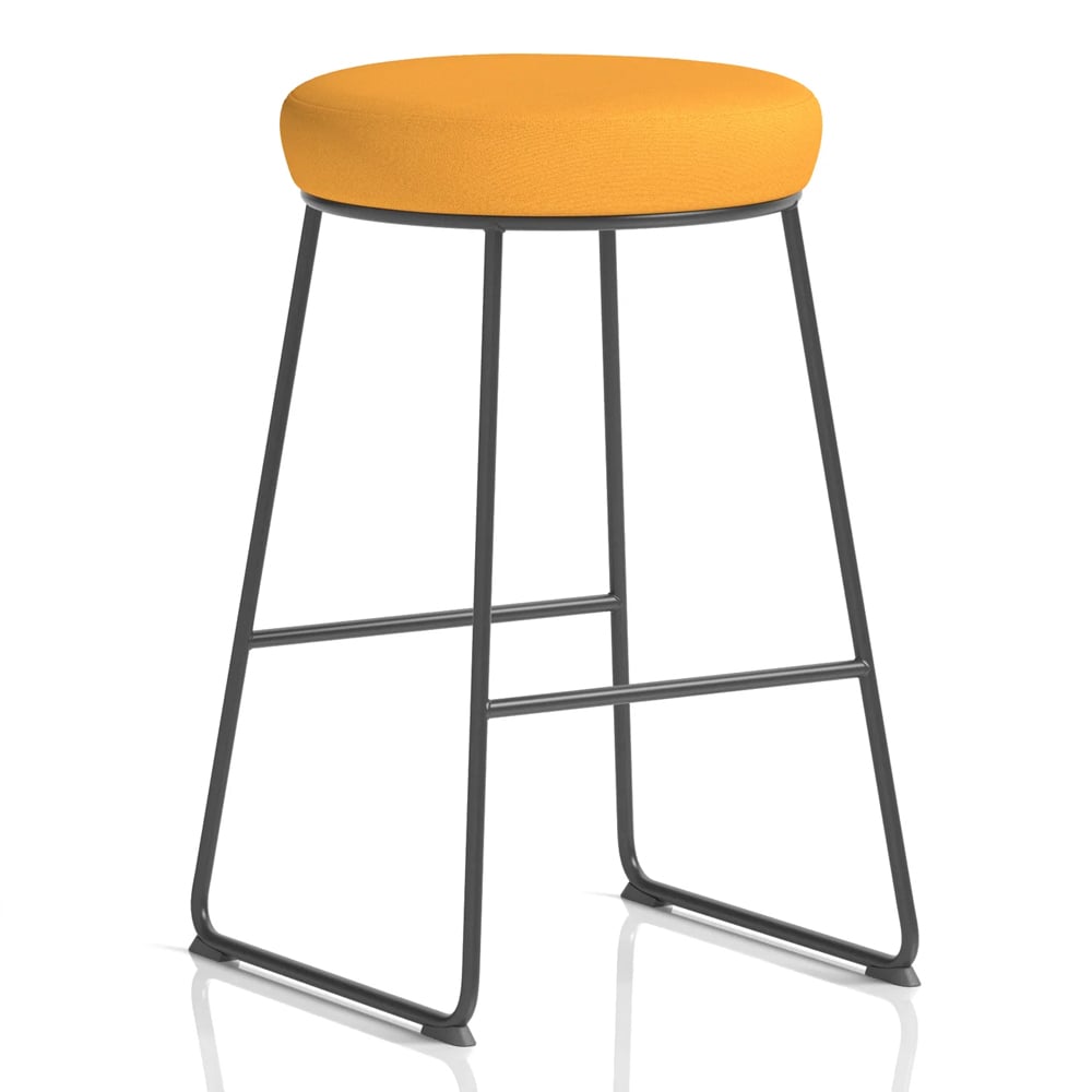 Teaneck Fabric Stool With Metal Frame In Senna Yellow