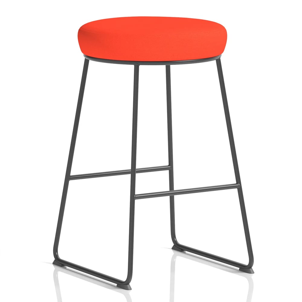 Teaneck Fabric Stool With Metal Frame In Tabasco Orange