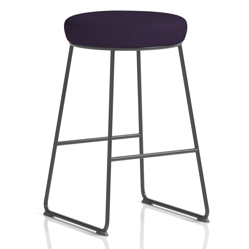 Teaneck Fabric Stool With Metal Frame In Tansy Purple