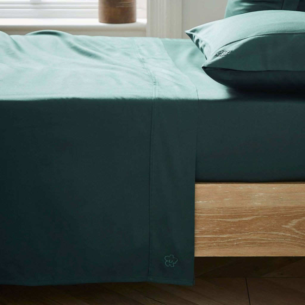 Ted Baker 250 Thread Count Plain Dye Double Flat Sheet, Forest