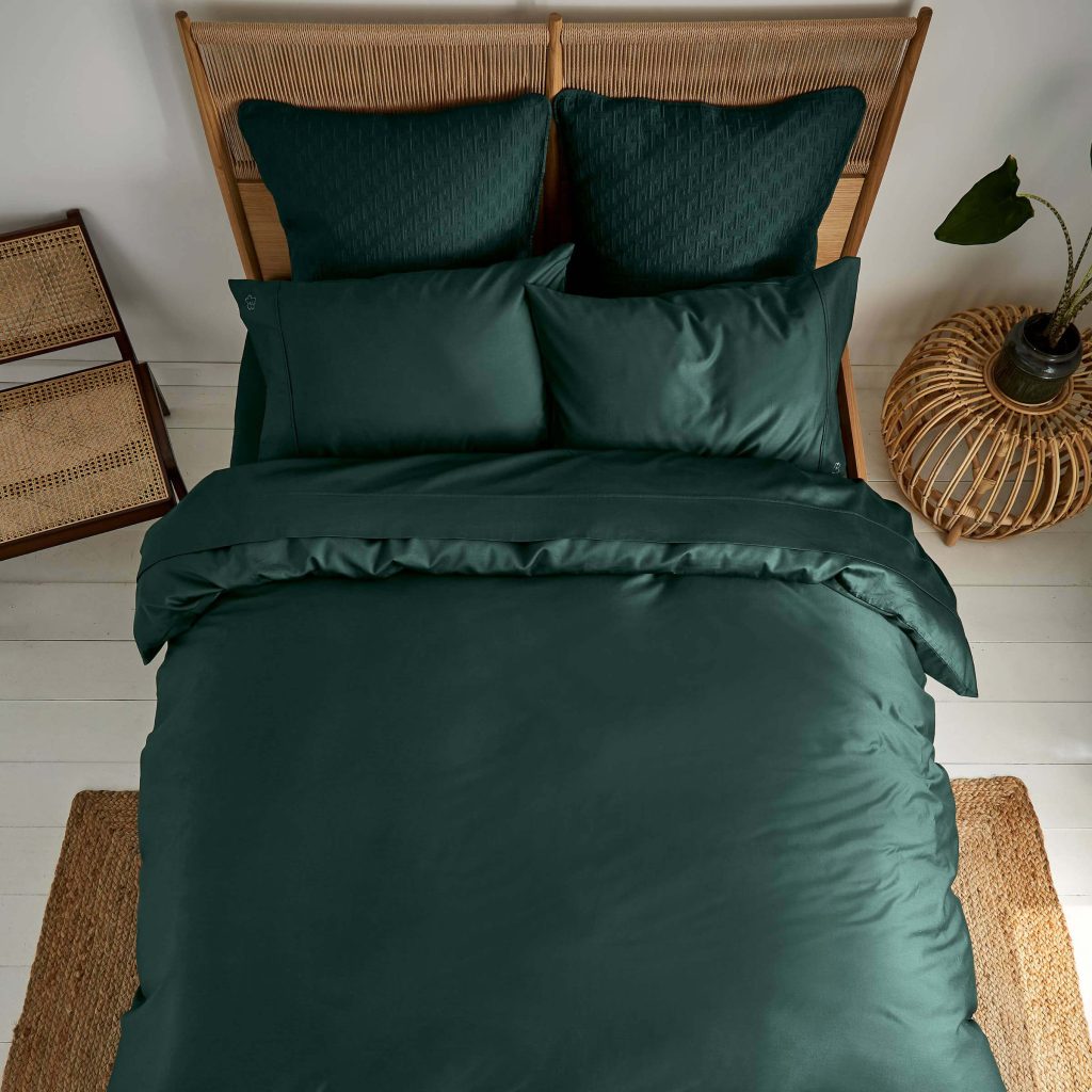 Ted Baker 250 Thread Count Plain Dye Kingsize Duvet Cover, Forest