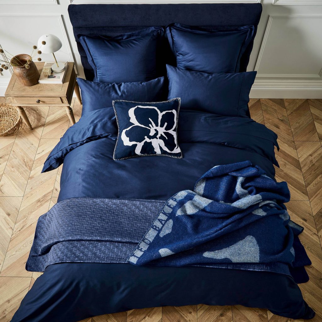 Ted Baker 250 Thread Count Plain Dye Double Duvet Cover, Navy