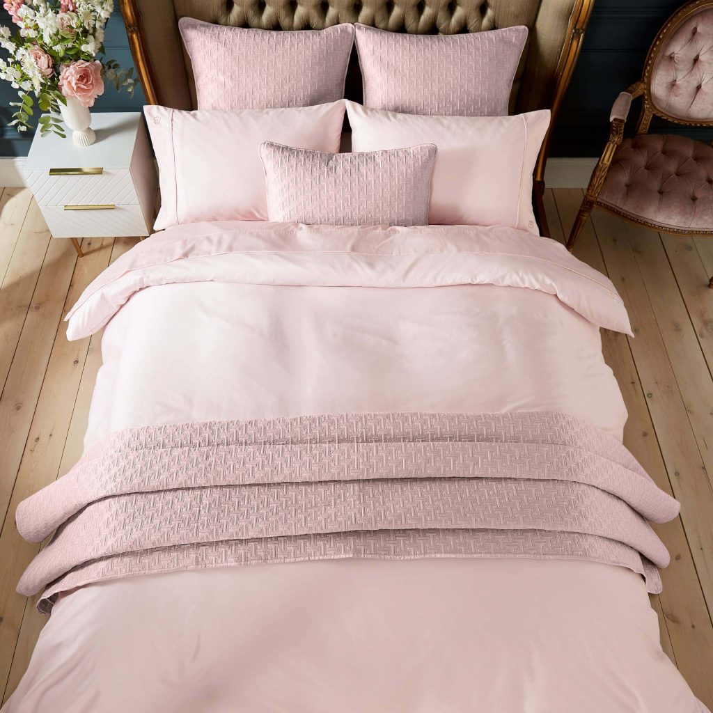 Ted Baker 250 Thread Count Plain Dye Single Duvet Cover, Soft Pink