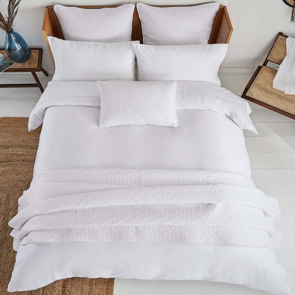Ted Baker 250 Thread Count Plain Dye Double Duvet Cover, White