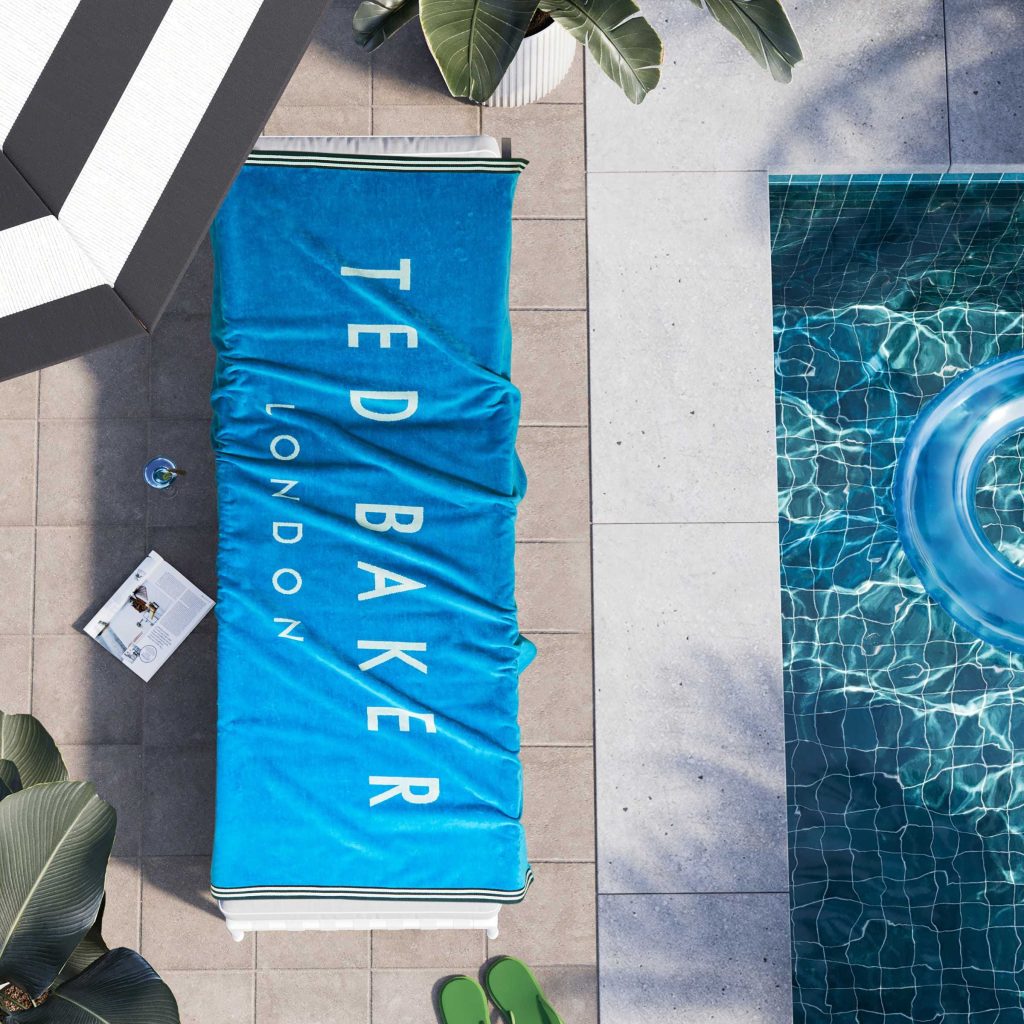 Ted Baker Logo Beach Towel, Blue
