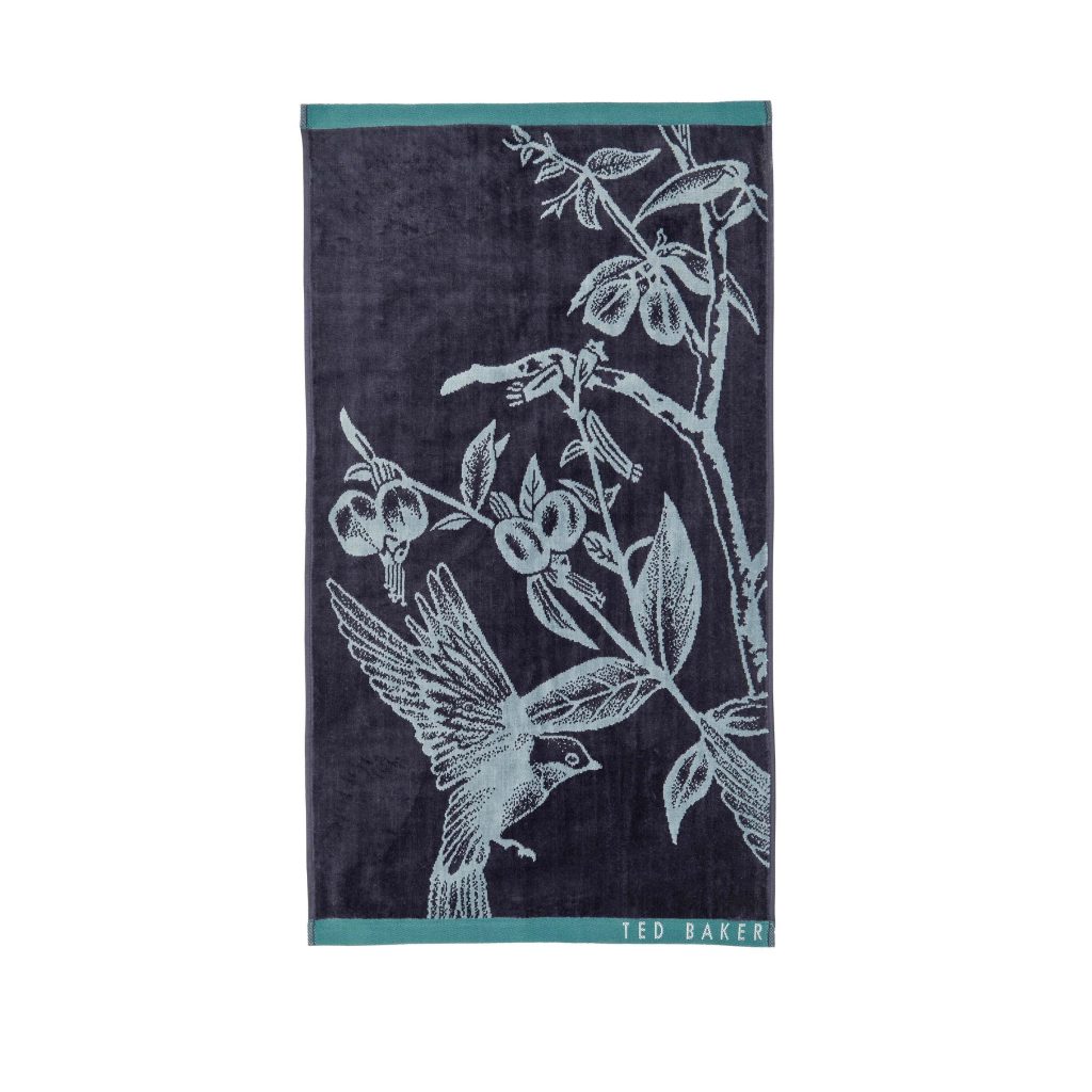 Ted Baker Botanical Birds Bath Towel, Navy