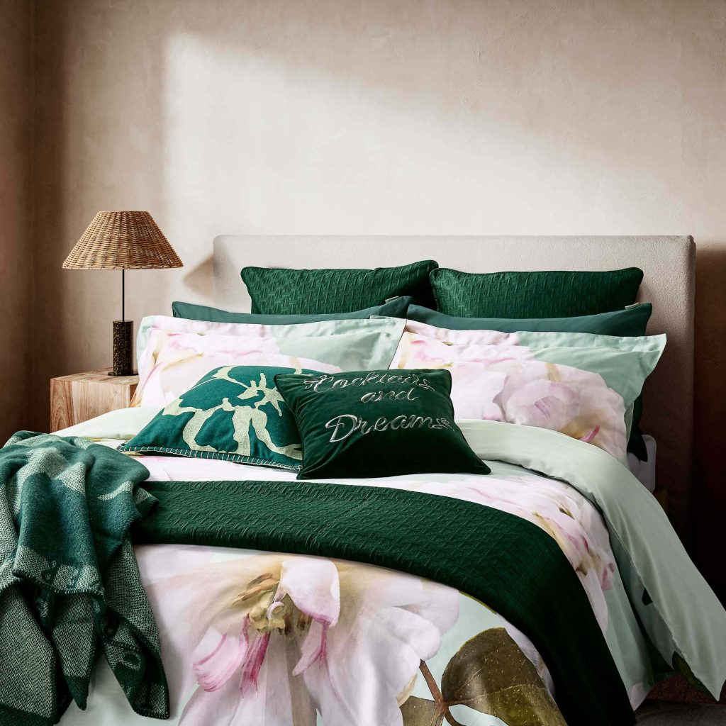 Ted Baker Gardenia Floral Double Duvet Cover Set, Mint