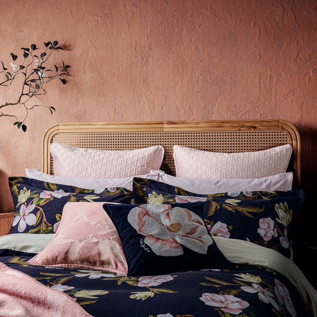 Ted Baker Opal Floral Double Duvet Cover Set, Navy