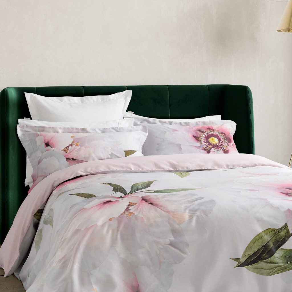Ted Baker Peony Floral Super Kingsize Duvet Cover Set, Grey
