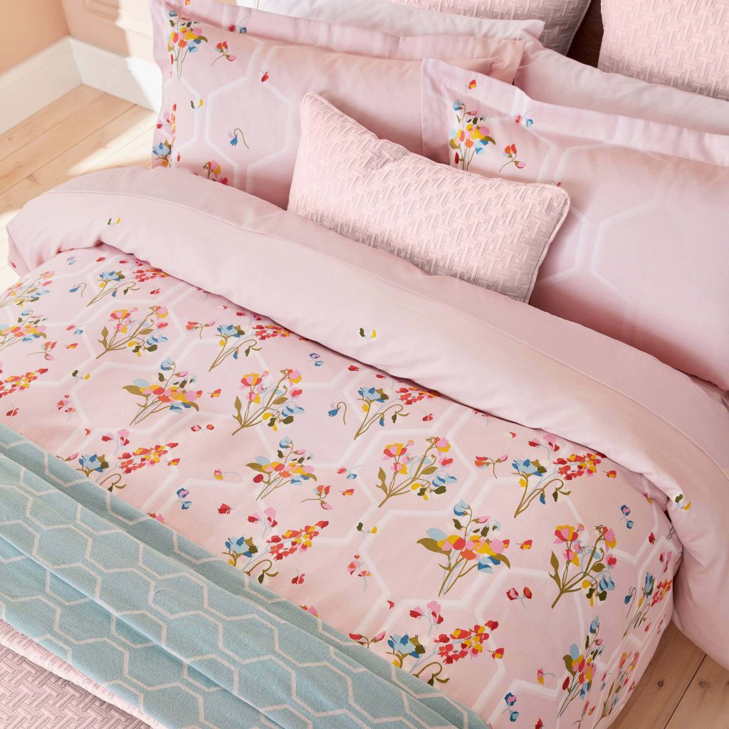Ted Baker Peppermint Super Kingsize Duvet Cover Set, Soft Pink