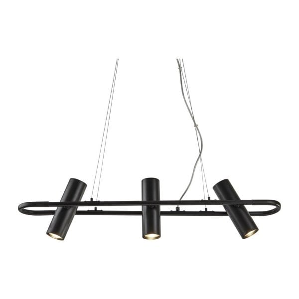 Telescope 3 Light Cylinder Shape Pendant Light In Black | Bed Sava
