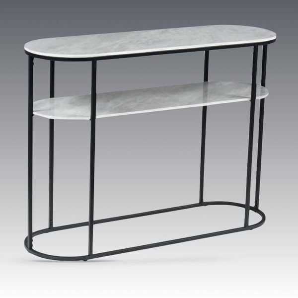Tifton Sintered Stone Rectangular Console Table In Boya Grey | Bed Sava