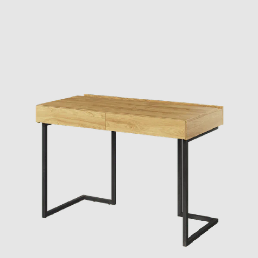 Tifton Wooden Laptop Desk With 2 Drawers In Oak