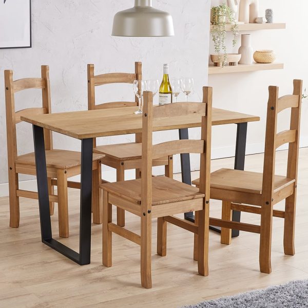 Tilston Small Wooden Dining Table With 4 Chairs In Oak | Bed Sava