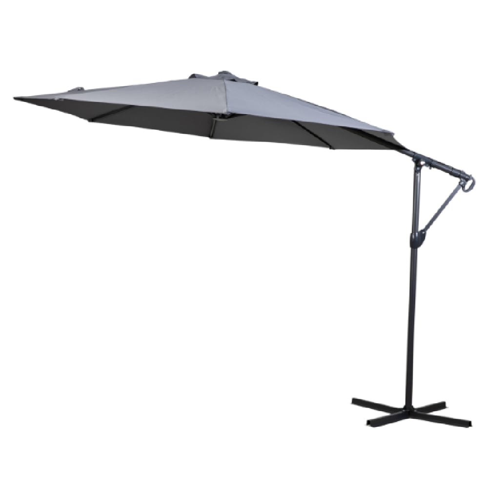 Titusville Outdoor Cantilever Polyester Fabric Parasol In Grey 3m