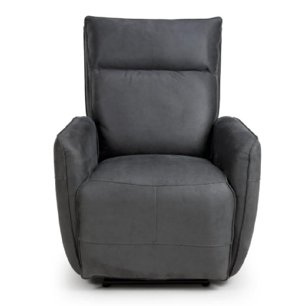 Tooele Leather Recliner 1 Seater Sofa In Slate