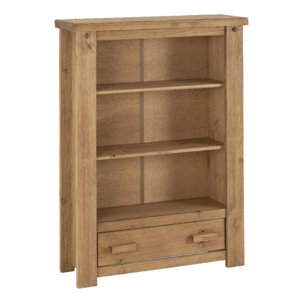 Torsal Wooden Bookcase With 1 Drawer 3 Shelves In Oak | Bed Sava