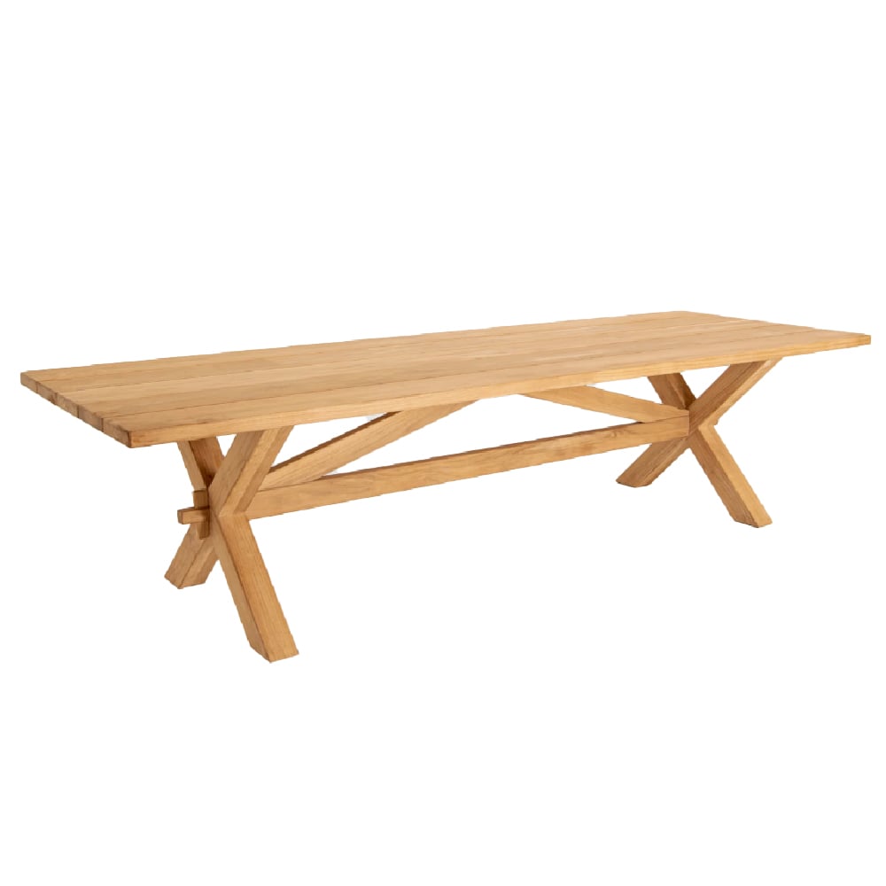Towson Large Wooden Garden Dining Table In Oak