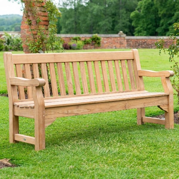 Towson Wooden Garden Seating Bench In Oak | Bed Sava