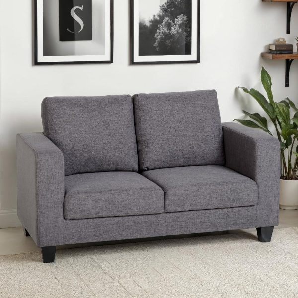 Trinkal Fabric 2 Seater Sofa In Grey | Bed Sava