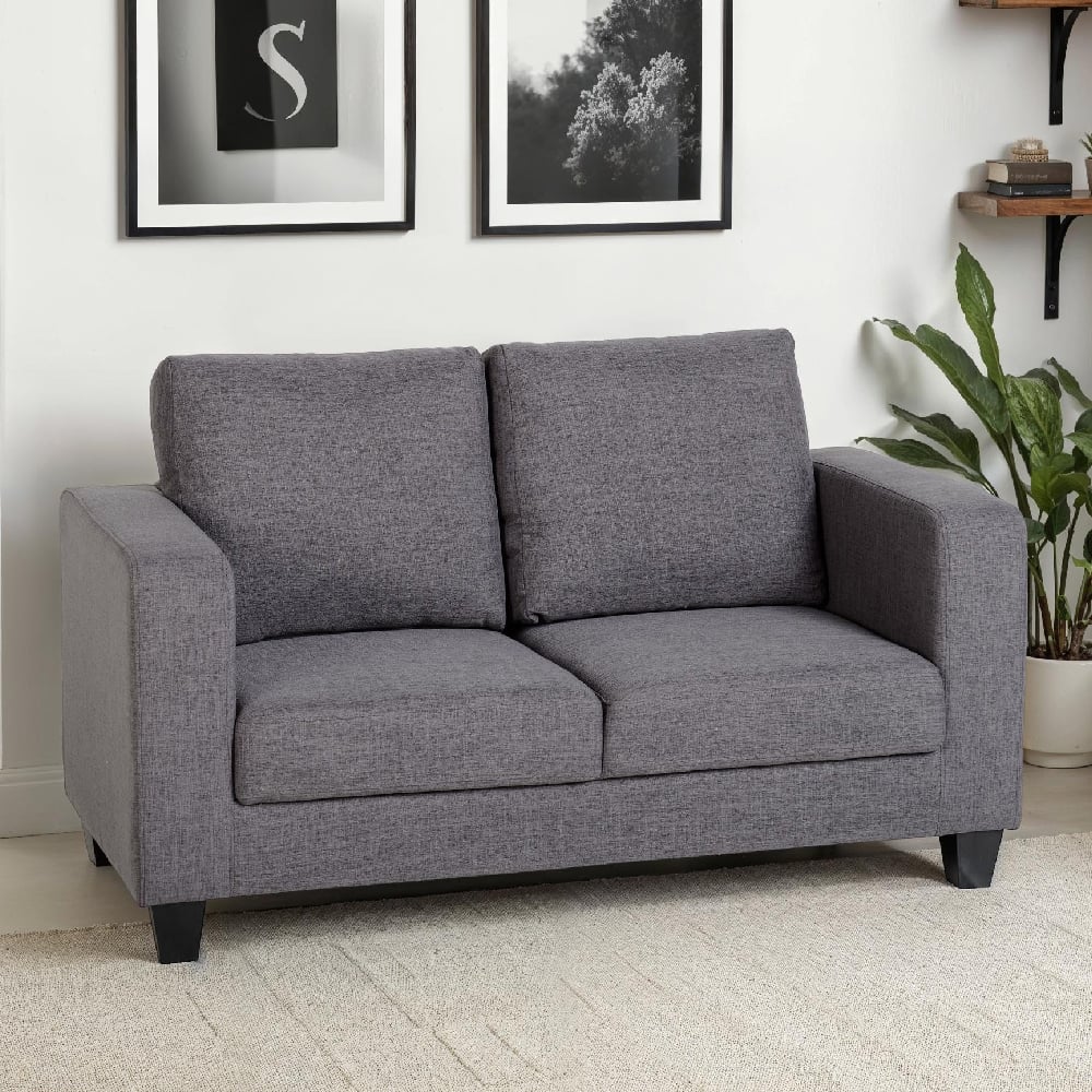 Trinkal Fabric 2 Seater Sofa In Grey