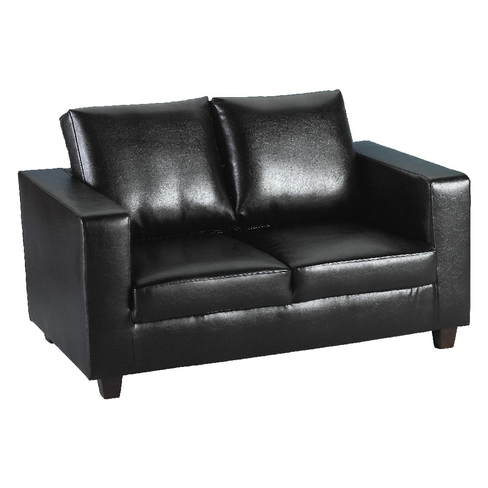 Trinkal Faux Leather 2 Seater Sofa In Black