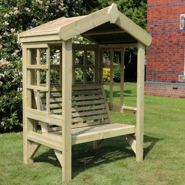Tromin Wooden Small Cottage Garden Seating Bench In Natural | Bed Sava