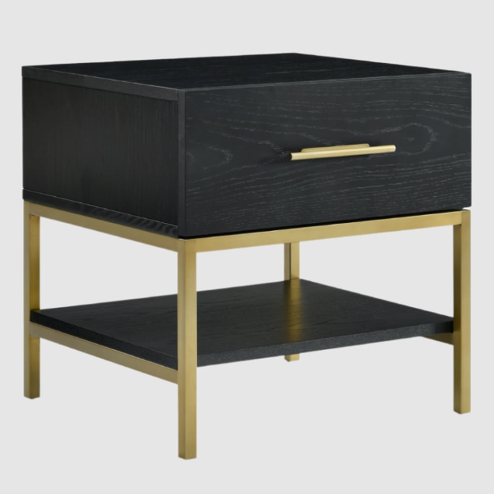 Tulare Wooden Bedside Cabinet With 1 Drawer In Wenge