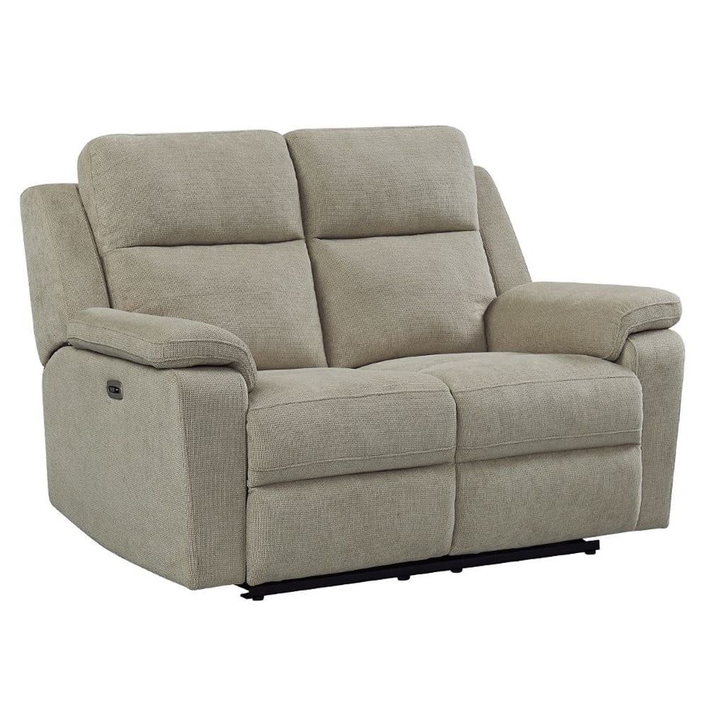 Tyrone Fabric Electric Recliner 2 Seater Sofa In Taupe