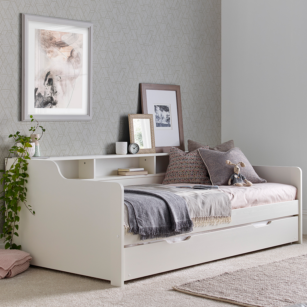 Tyson Wooden Guest Bed With Trundle In White
