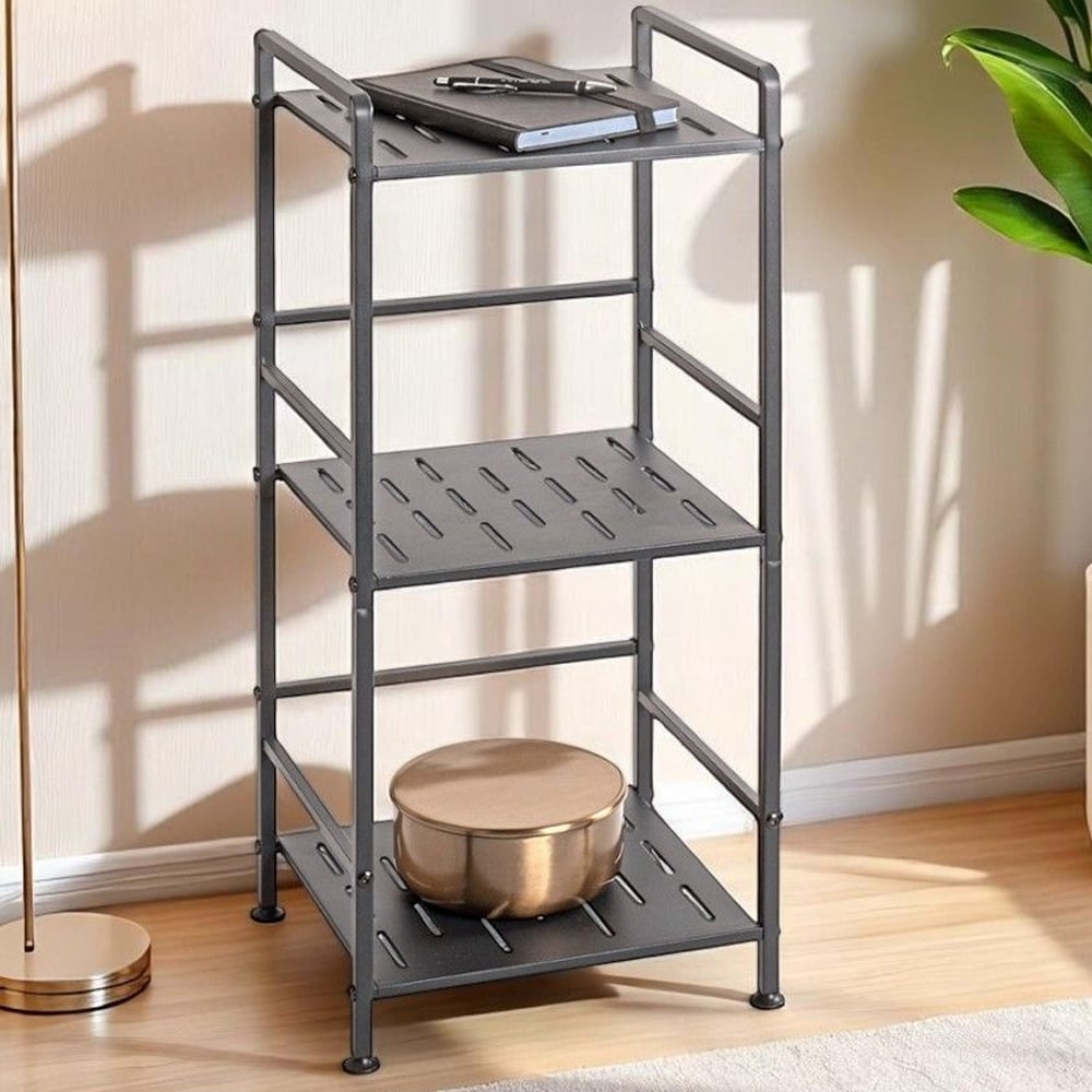 Umatilla Metal Shelving Unit With 3 Shelves In Anthracite