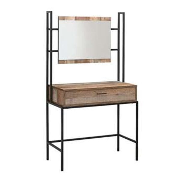 Urbana Wooden Dressing Table With Mirror In Rustic | Bed Sava