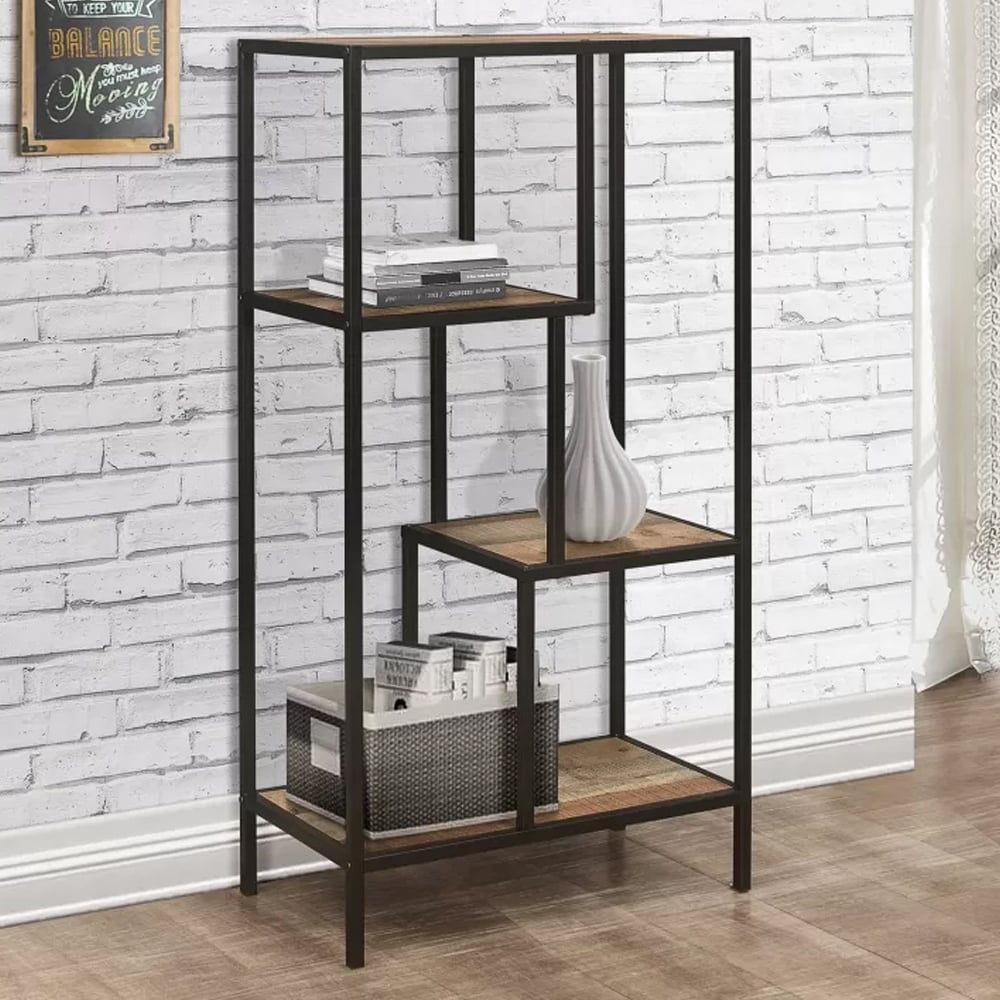 Urbana Wooden Shelving Unit With 3 Shelves In Rustic