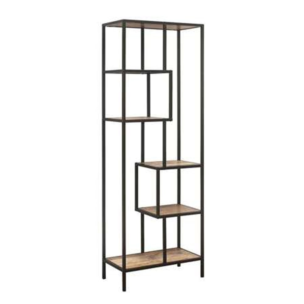Urbana Wooden Shelving Unit With 5 Shelves In Rustic