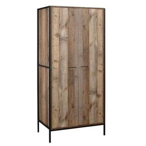 Urbana Wooden Wardrobe With 2 Doors In Rustic | Bed Sava