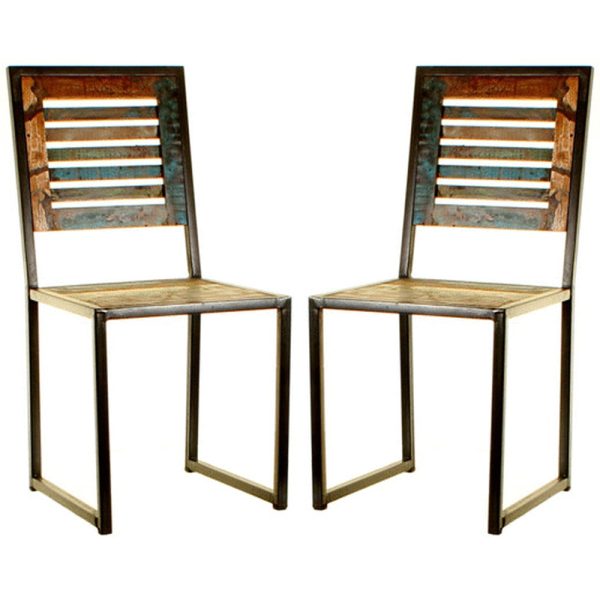 Utica Satin Lacquer Wooden Dining Chairs In Pair | Bed Sava